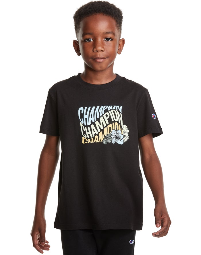 Camiseta Champion Niño - Classic Summer Wave ( Negras ) 0791532-QZ